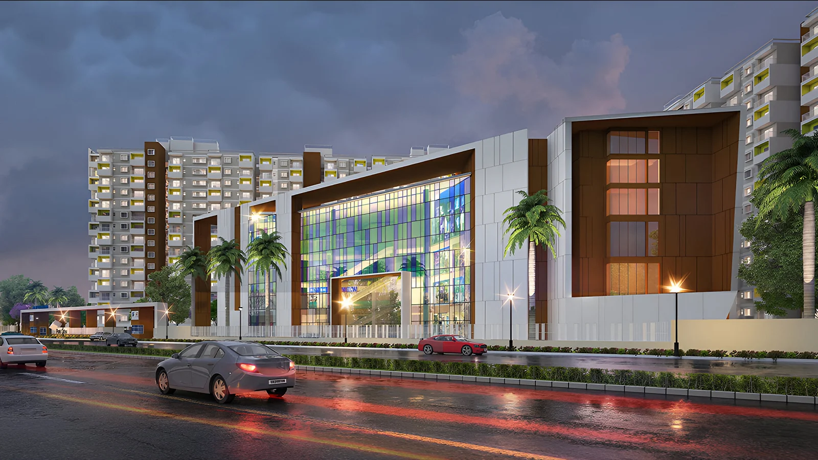 Sattva Park Cubix Apartment in North Bangalore Commercial View